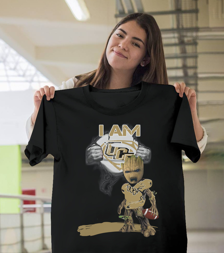 I AM UCF Baby Groot Football Superman T-Shirt