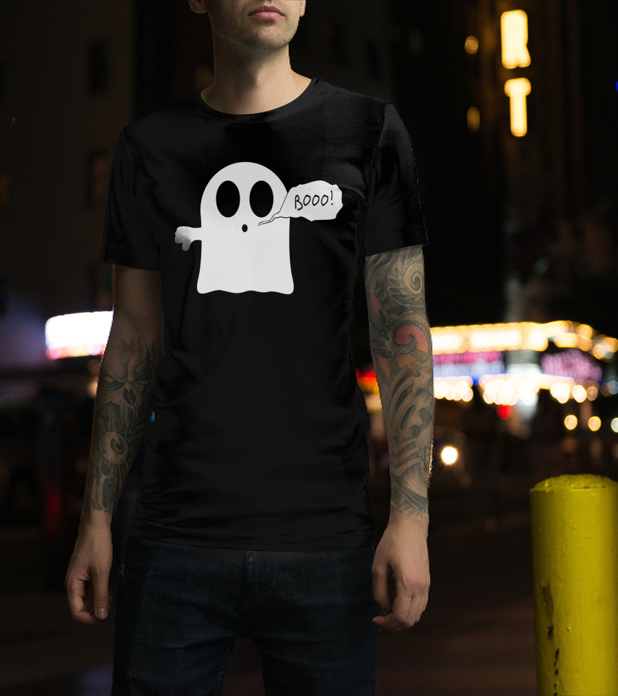 Booo Ghost With Surprised Expression And Speech Bubble T-Shirt