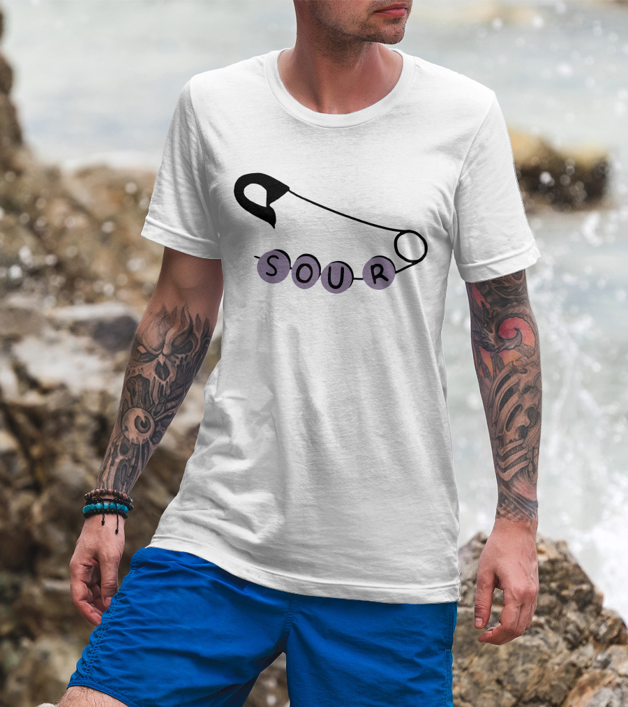 SOUR Safety Pin Pastel Beads T-Shirt