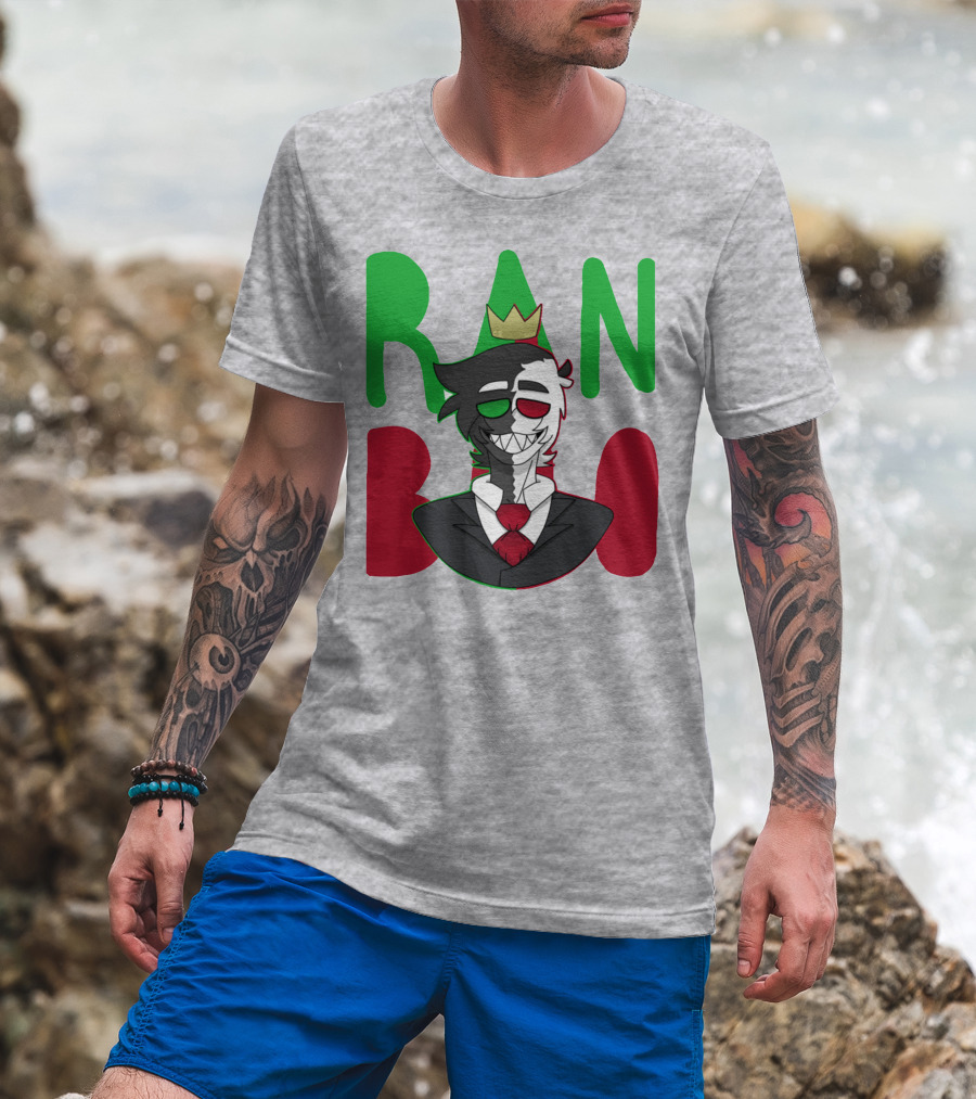 Ranboo Crowned Character In Red Green Black Color Scheme T-Shirt