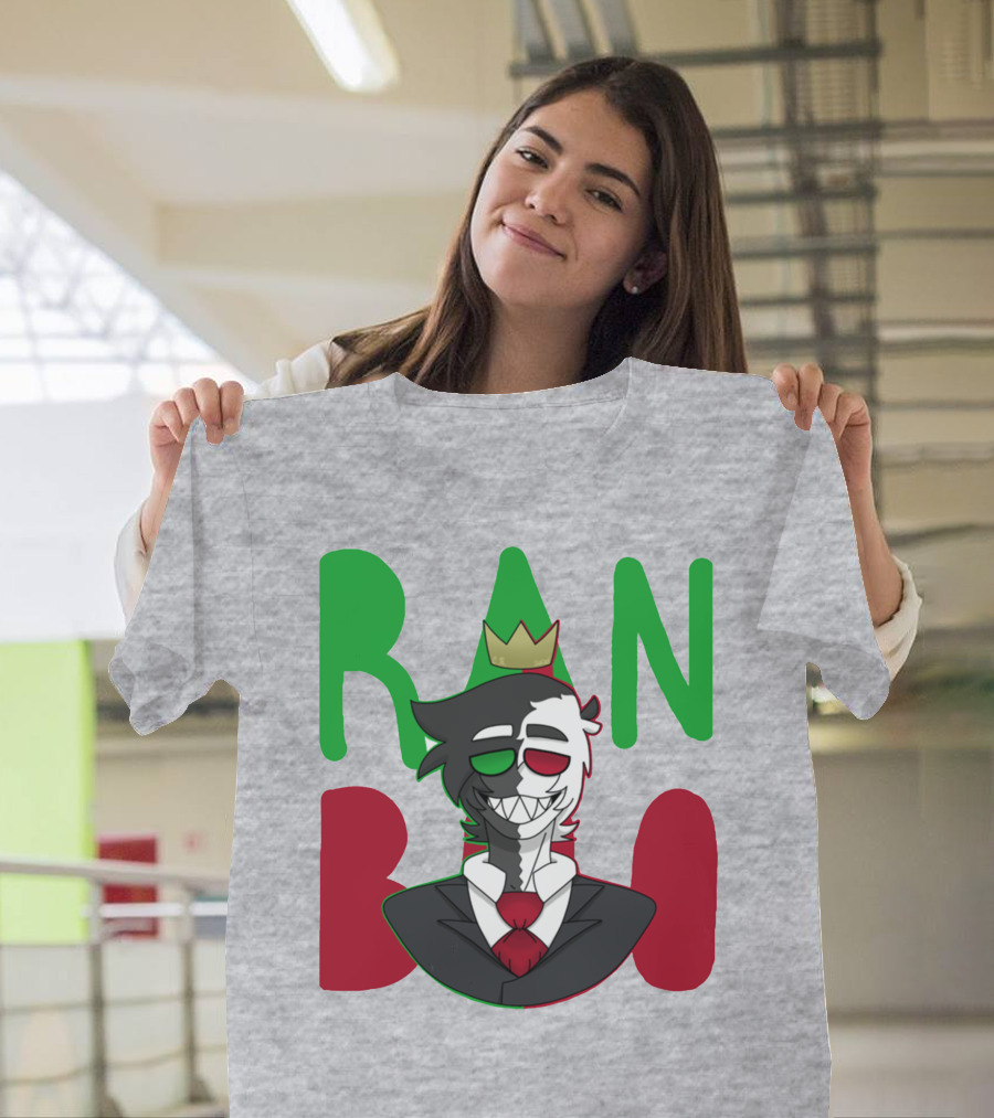 Ranboo Crowned Character in Red Green Black Color Scheme T-Shirt