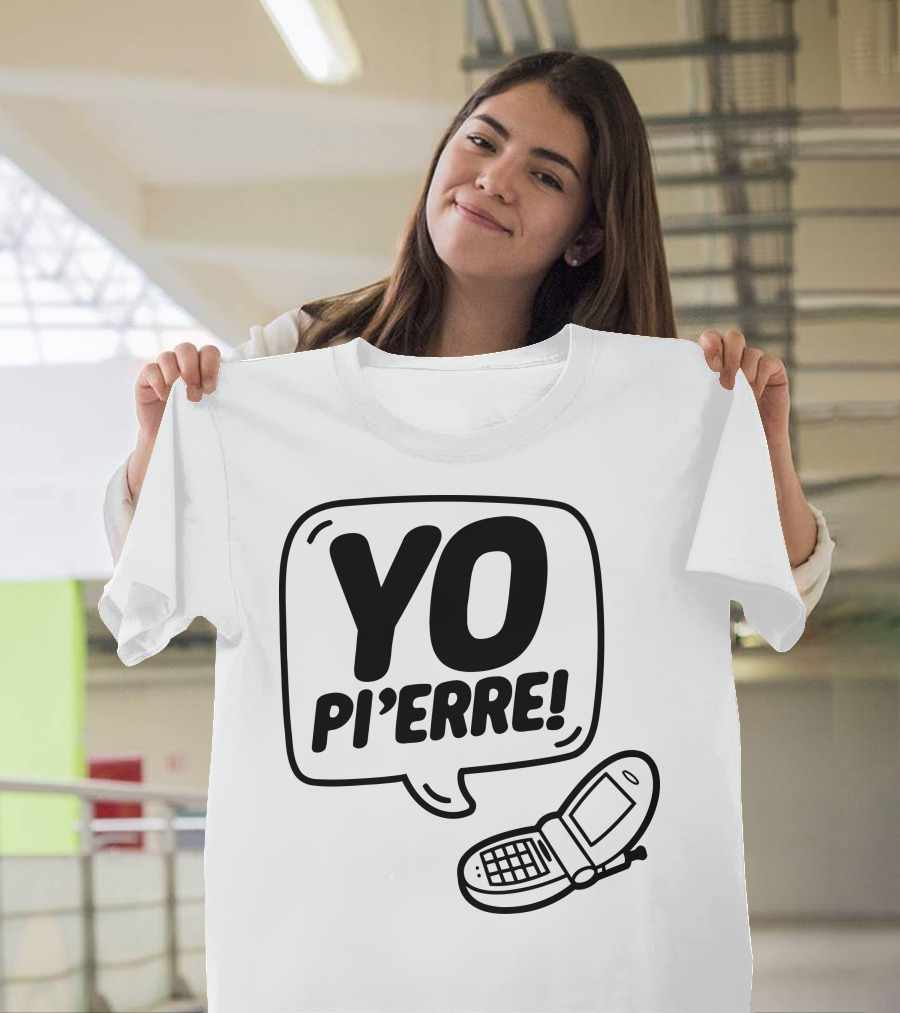YO Pi'erre Flip Phone Retro Vibe T-Shirt