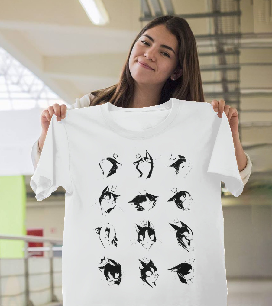 Bibisama BIBI Penguin Faces Sketch T-Shirt
