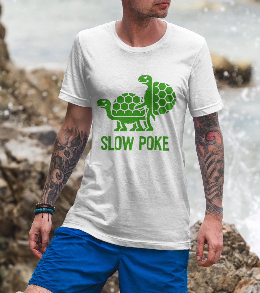 Slow Poke Turtles Hexagonal Pattern Fun T-Shirt