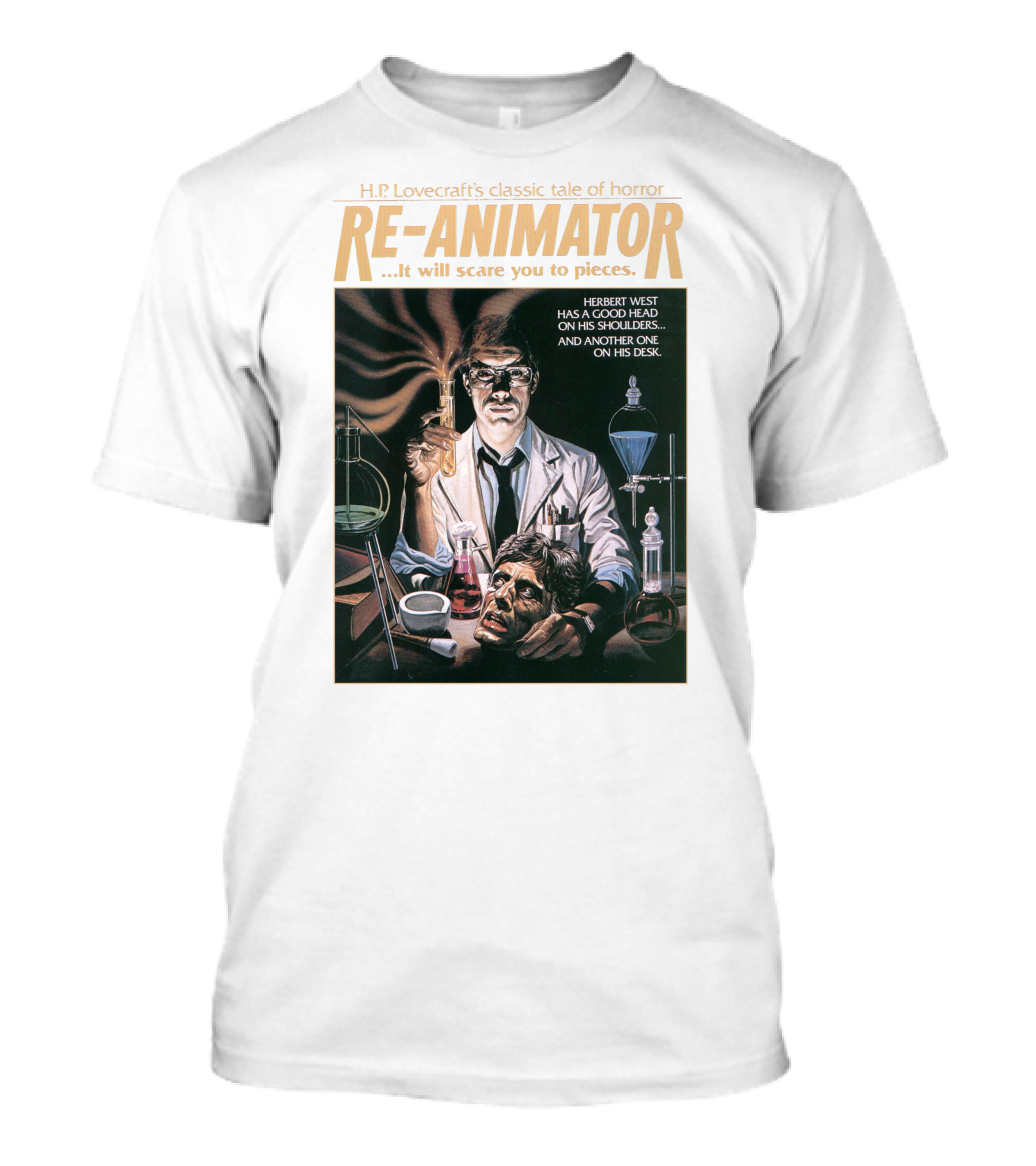 H.P. Lovecraft's Classic Tale Of Horror Re-Animator Herbert West Has A Good Head On His Shoulders T-Shirt