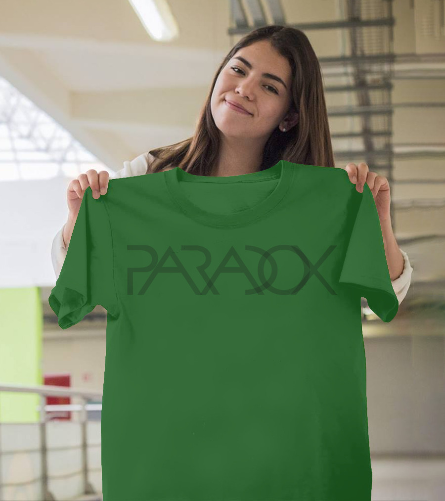 PARADOX Overlapping Letters Green T-Shirt