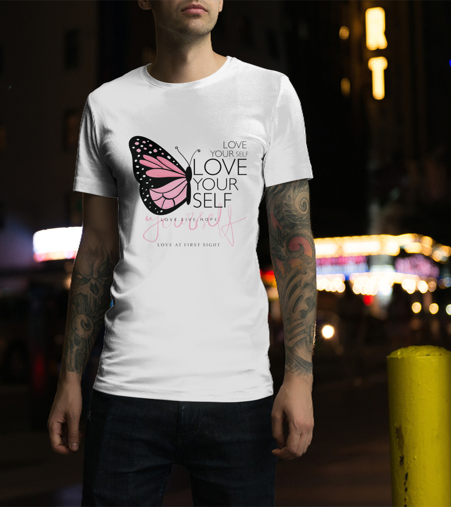 LOVE YOURSELF LOVE YOUR SELF Love Live Hope LOVE AT FIRST SIGHT T-Shirt