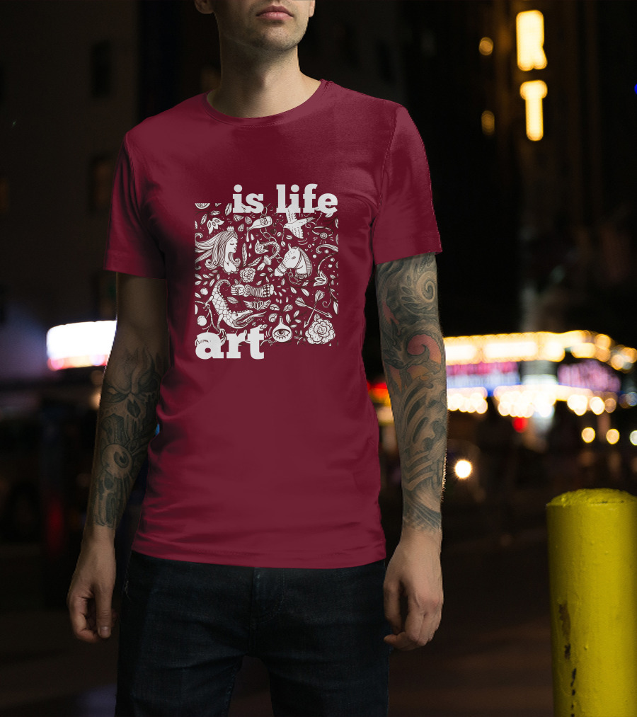 Art Is Life - Whimsical Fantasy Floral T-Shirt