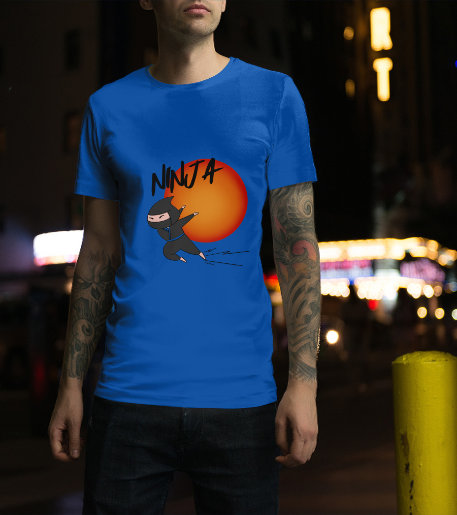 Ninja Anime Sunset Scene T-Shirt
