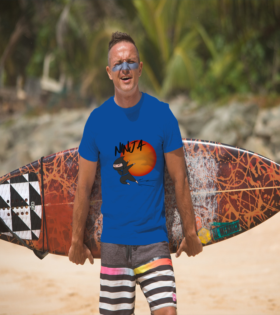 Ninja Anime Sunset Scene T-Shirt