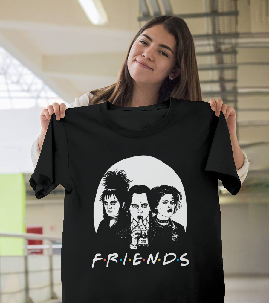 Friends 80s Gothic Style Characters with Poison Bottle T-Shirt