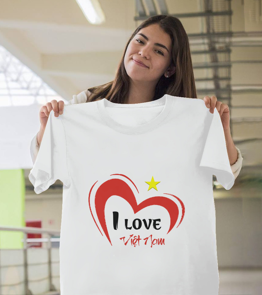 I Love Việt Nam Red Heart Yellow Star T-Shirt