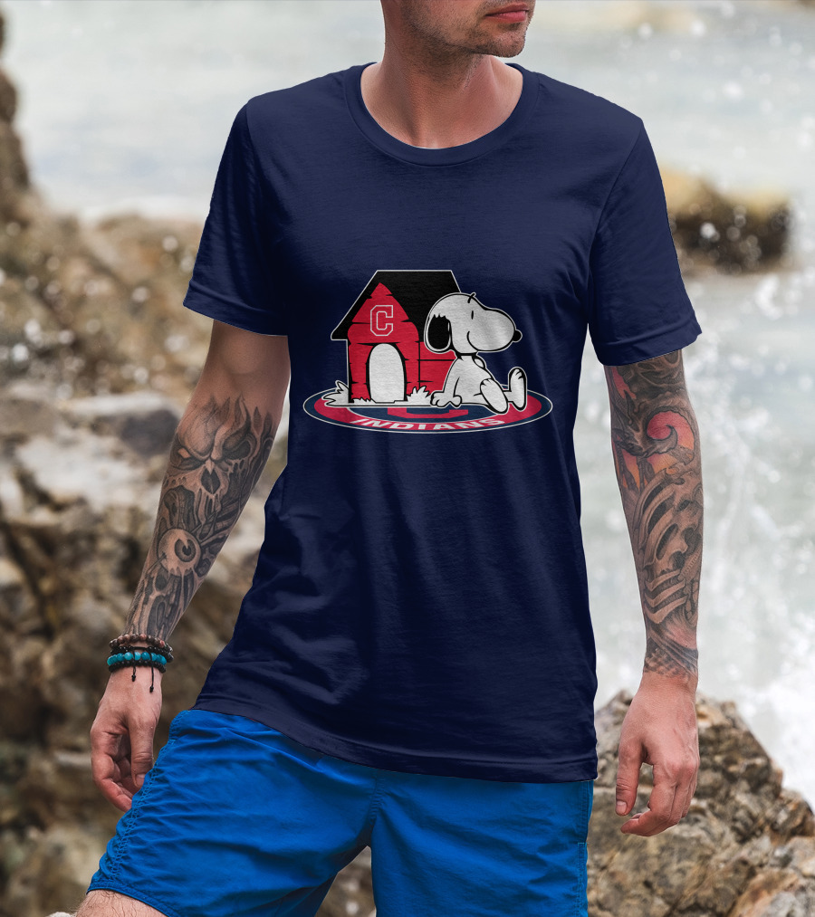Snoopy Cleveland Indians Baseball Fan Now And Forever T-Shirt