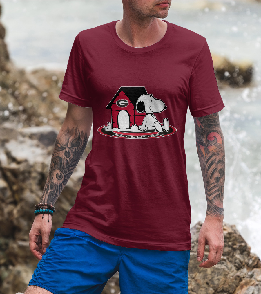 Snoopy Bulldogs Georgia Football Fan Now And Forever T-Shirt