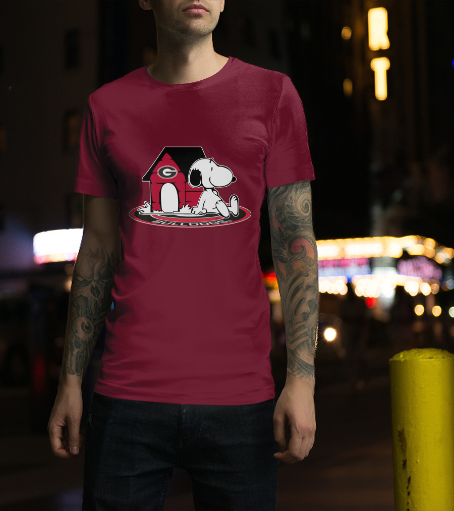Snoopy Bulldogs Georgia Football Fan Now And Forever T-Shirt