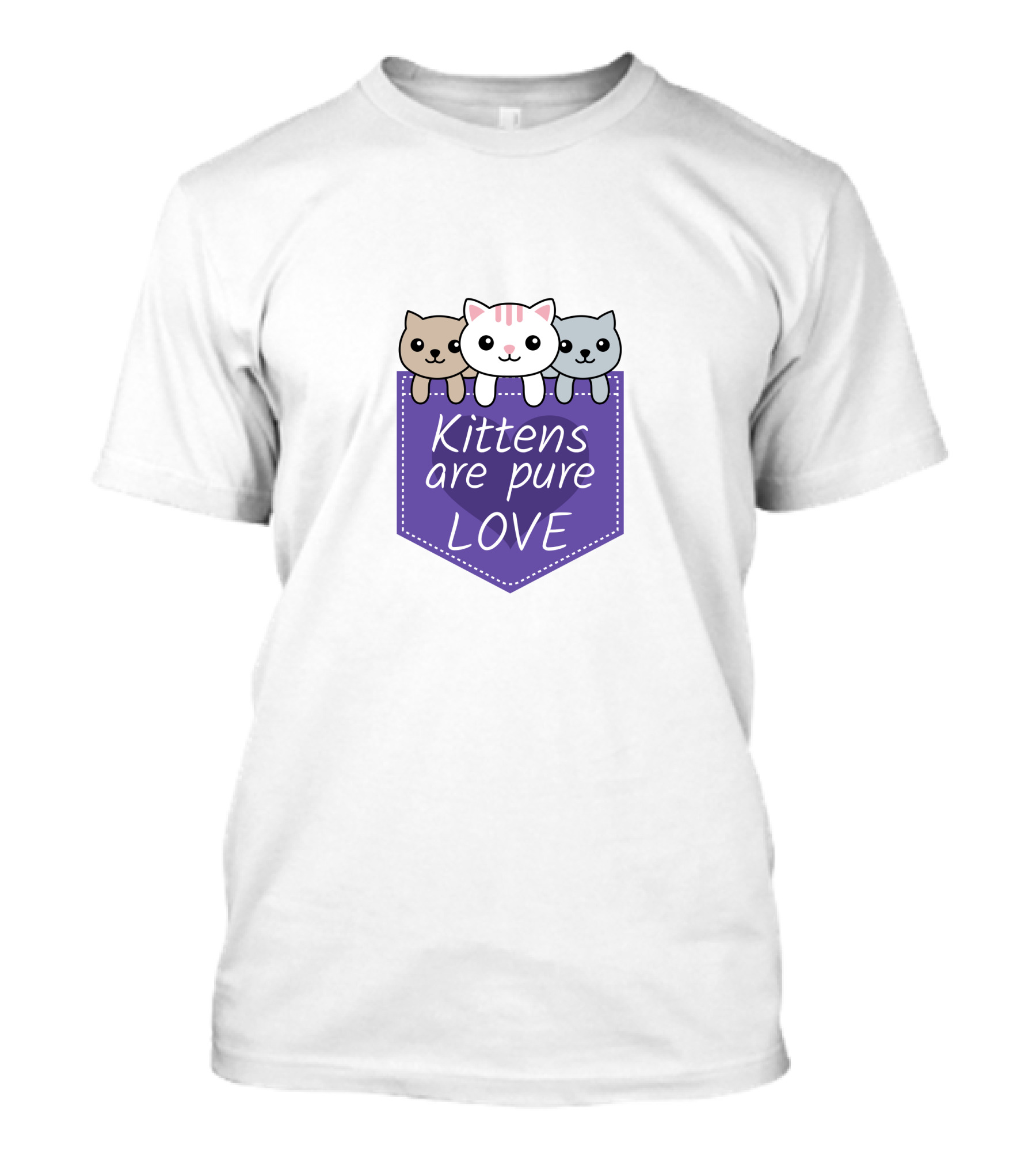 Kittens Are Pure Love Cute Cats In A Pocket T-Shirt