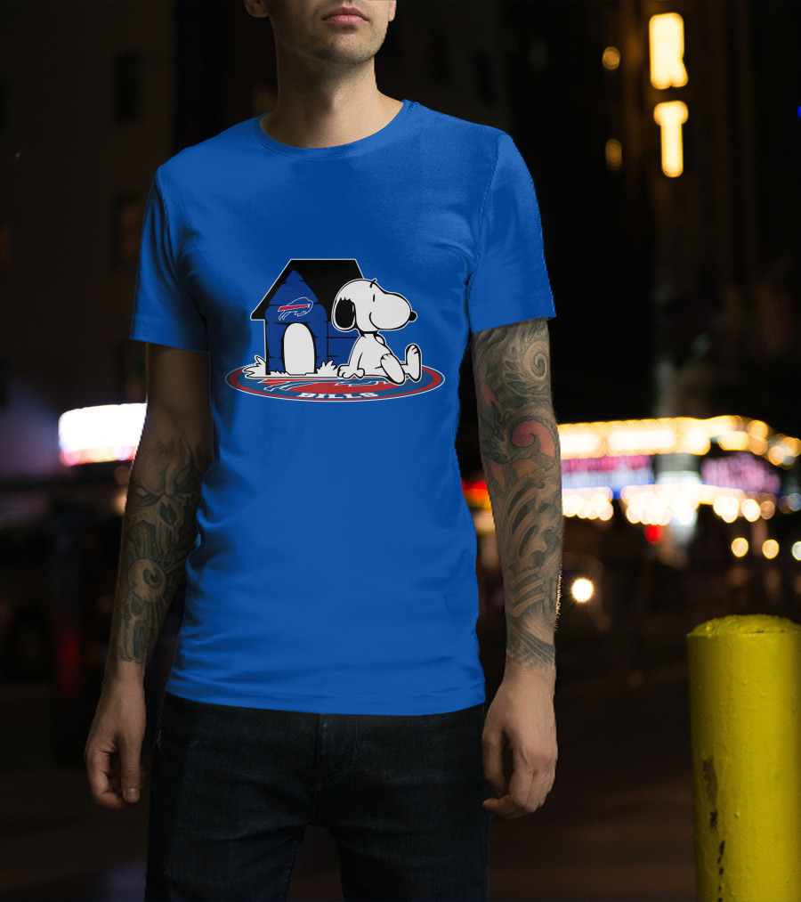 Buffalo Bills Fan Now And Forever Snoopy Doghouse T-Shirt