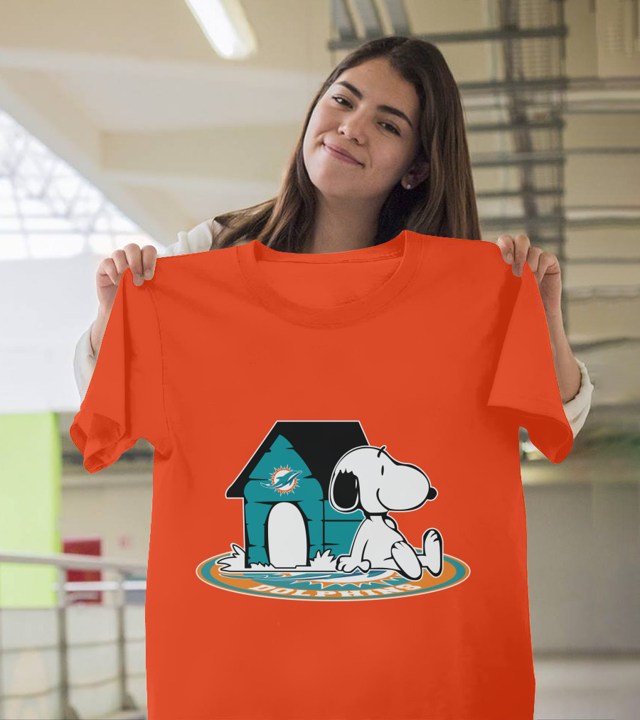 Miami Dolphins Fan Forever With Snoopy House T-Shirt