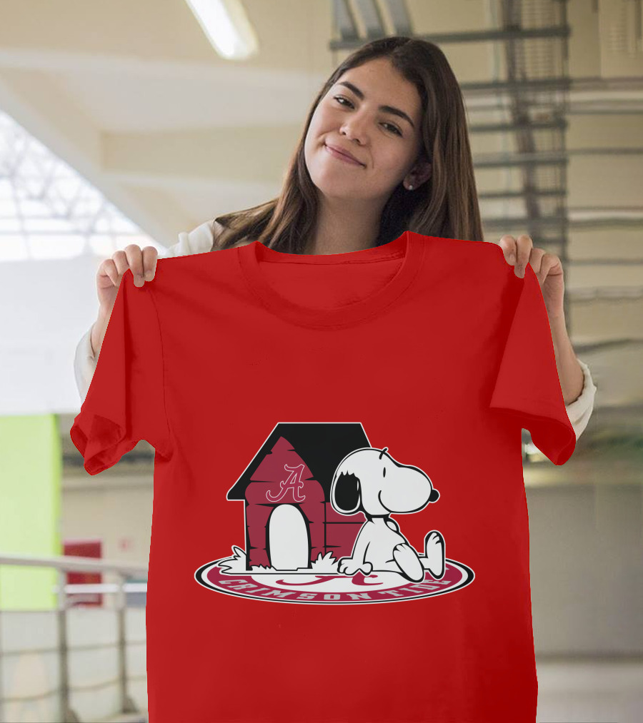 Crimson Tide Snoopy at Alabama Doghouse Fan Forever T-Shirt