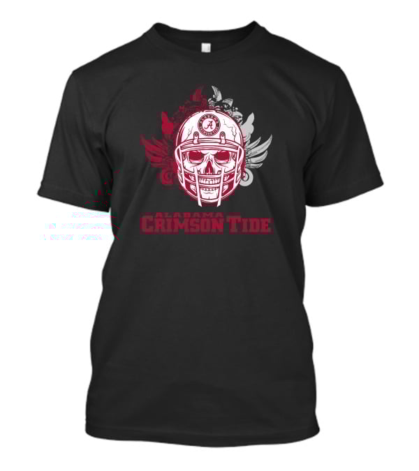 Alabama Crimson Tide Skull Football Helmet T-Shirt