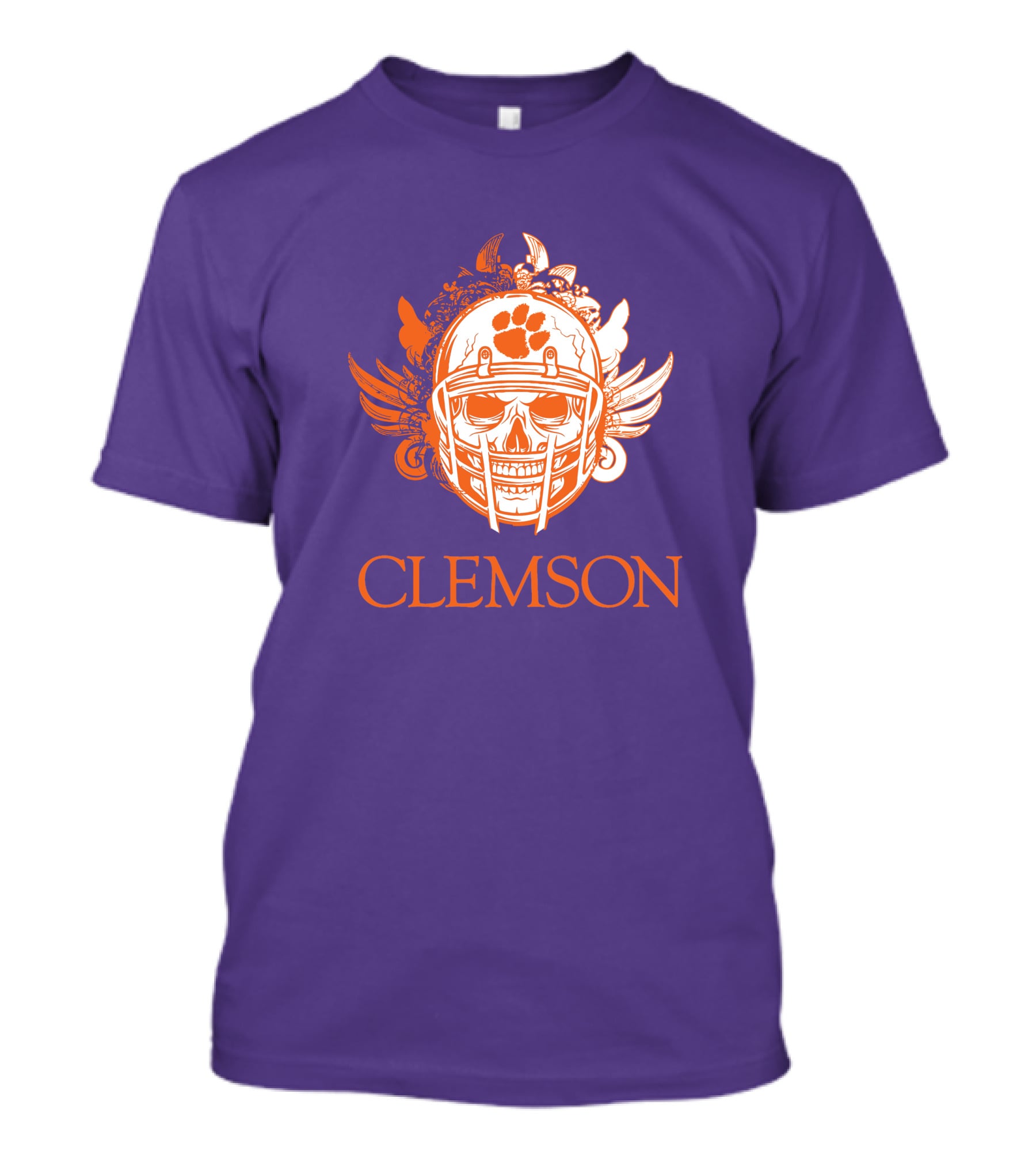 Clemson Tigers Skull Helmet With Wings T-Shirt