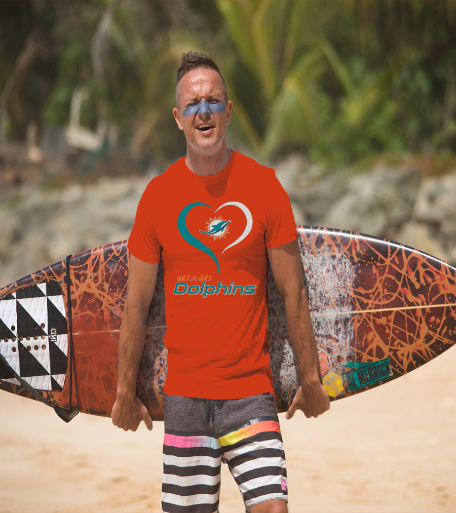 Miami Dolphins Heart T-Shirt