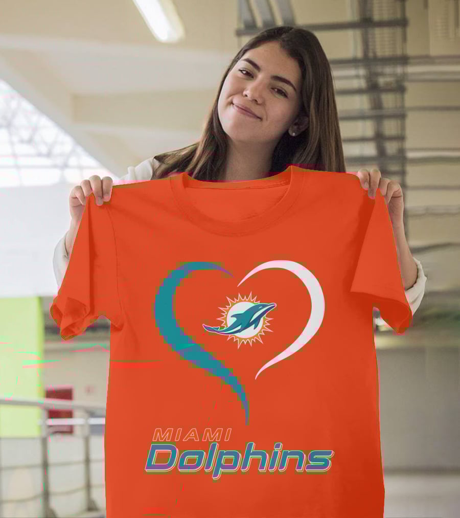 Miami Dolphins Heart T-Shirt