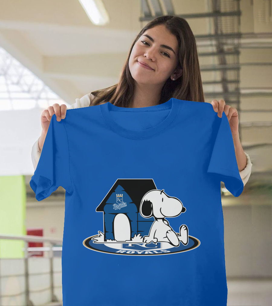 Kansas City Royals Snoopy And Doghouse Fan Now And Forever T-Shirt