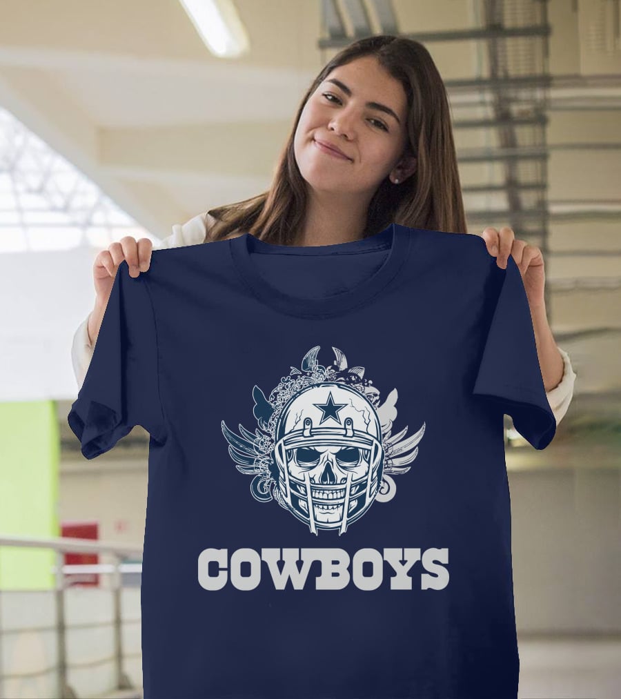 Cowboys Skull Helmet Star Wings T-Shirt