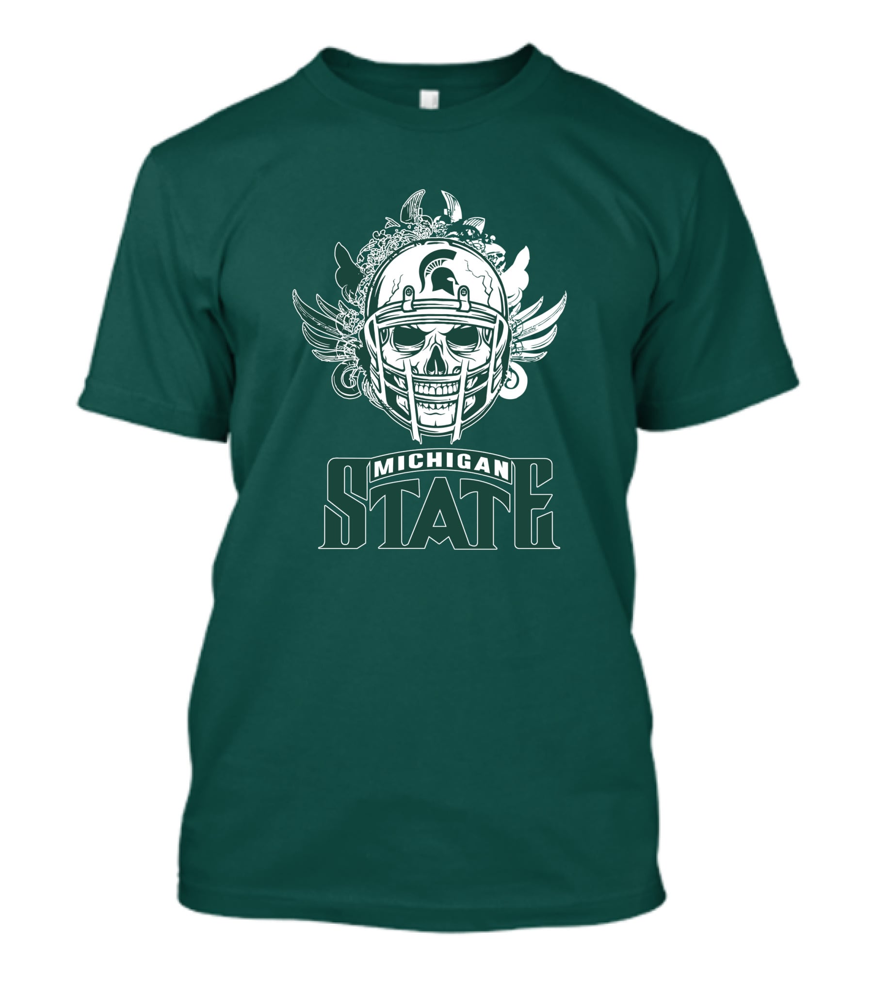 Michigan State Spartans Skull Helmet T-Shirt