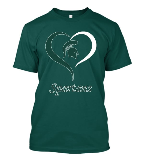 Spartans Heart Michigan State Spartan Helmet T-Shirt