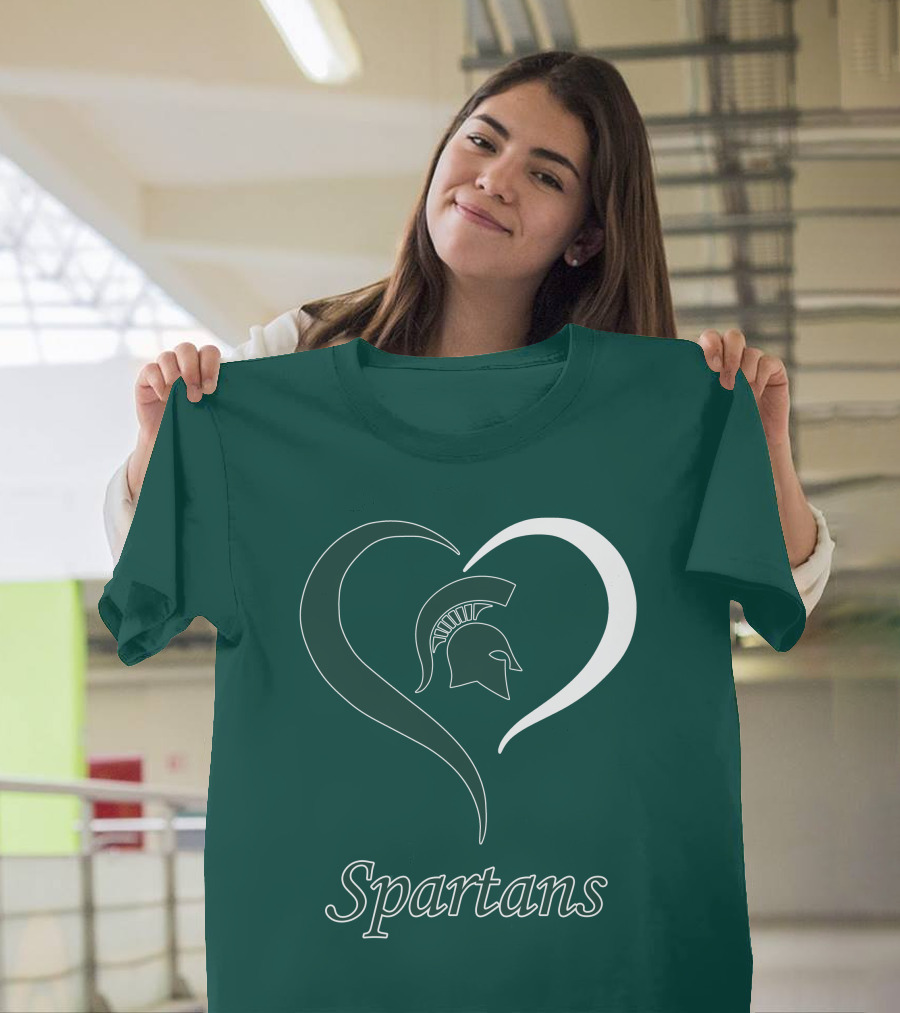 Spartans Heart Michigan State Spartan Helmet T-Shirt