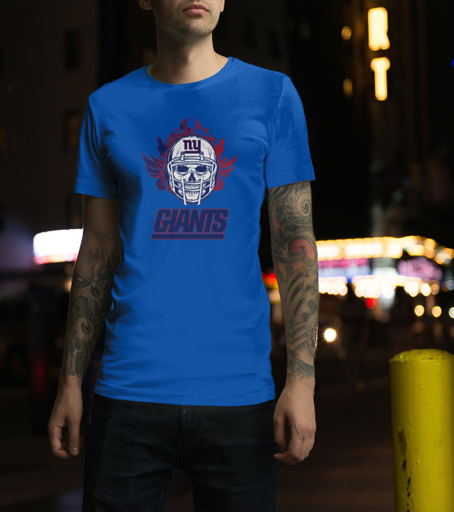 New York Giants Skull Helmet T-Shirt