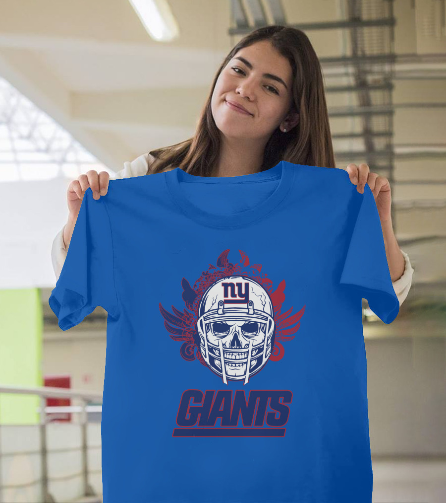 New York Giants Skull Helmet T-Shirt