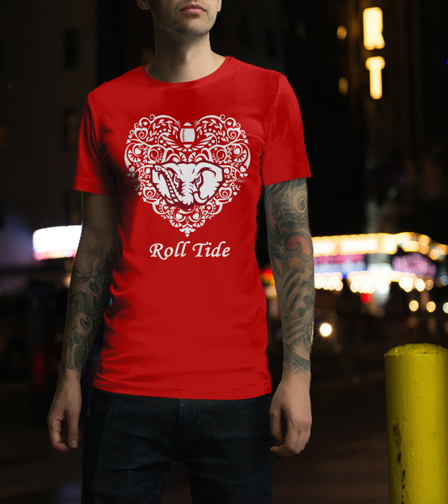 Roll Tide Alabama Crimson Tide Heart T-Shirt