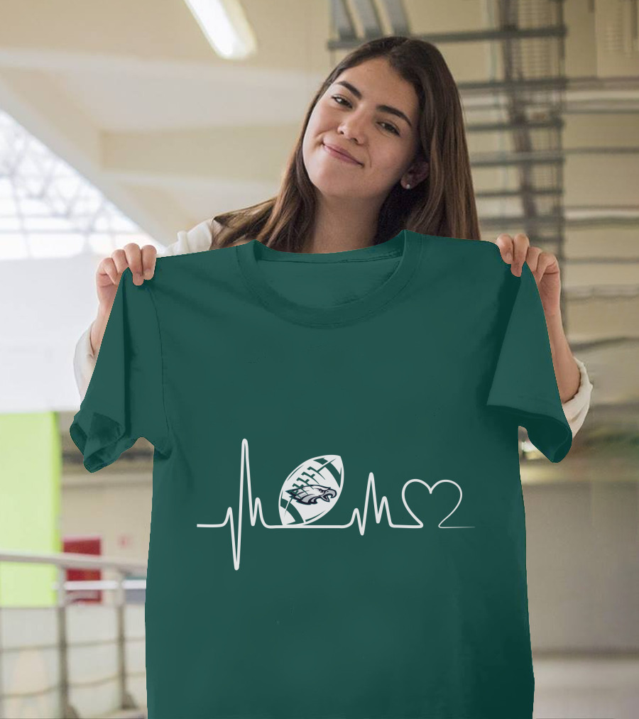Philadelphia Eagles Heartbeat Football Pulse T-Shirt