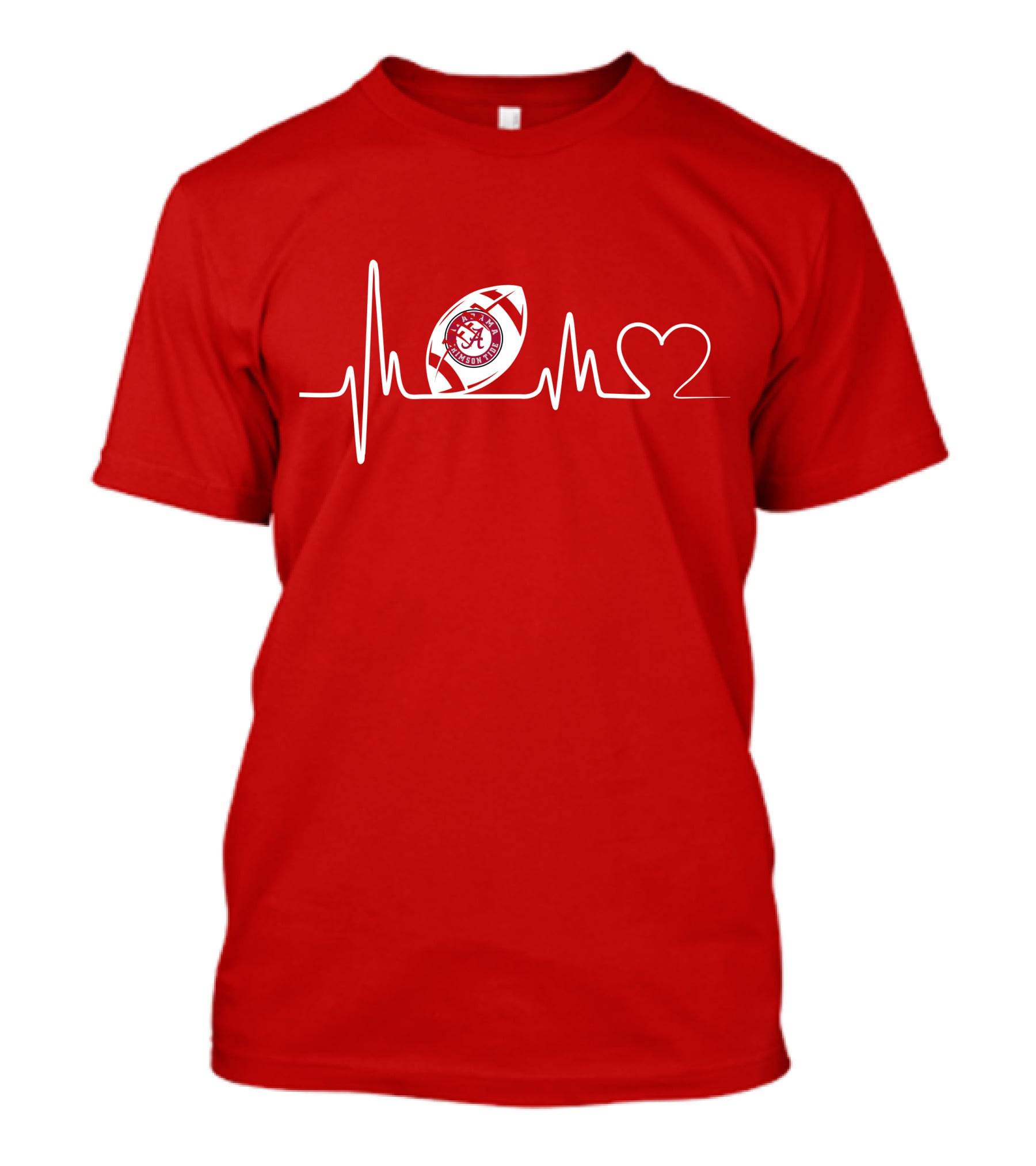 Alabama Crimson Tide Football Heartbeat Love T-Shirt