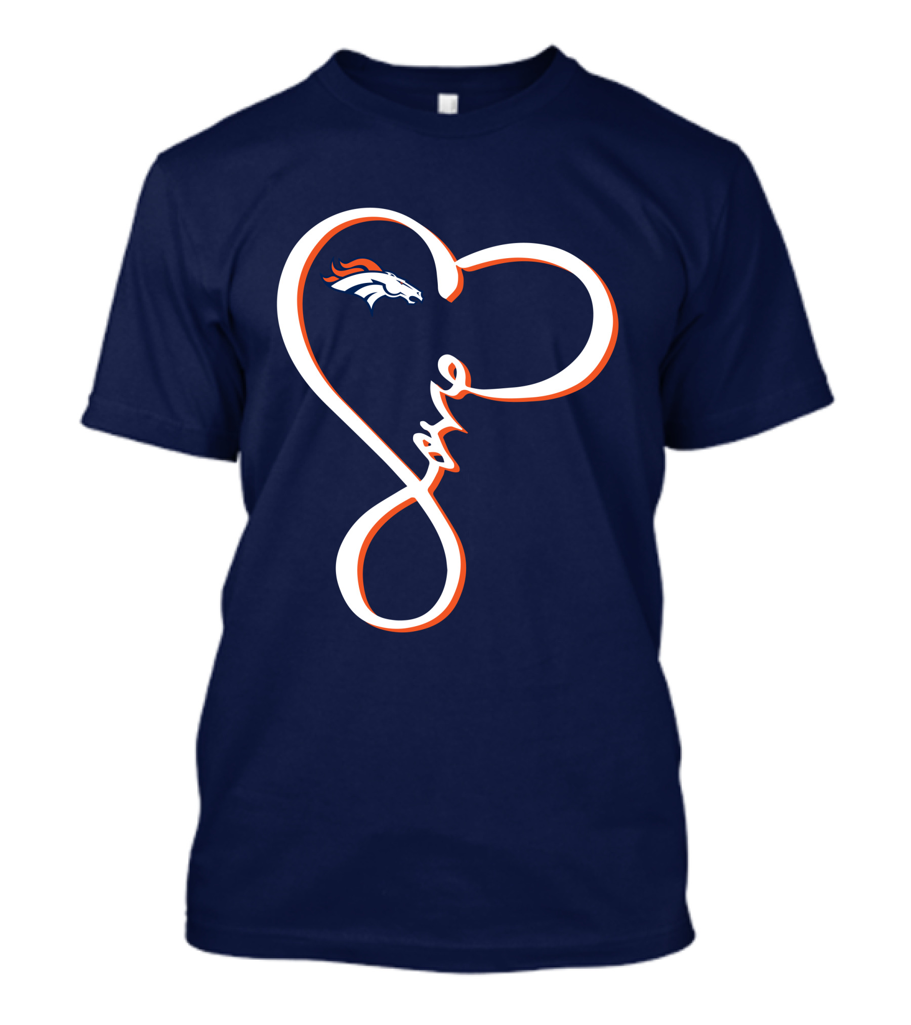 Love Heart Denver Broncos T-Shirt