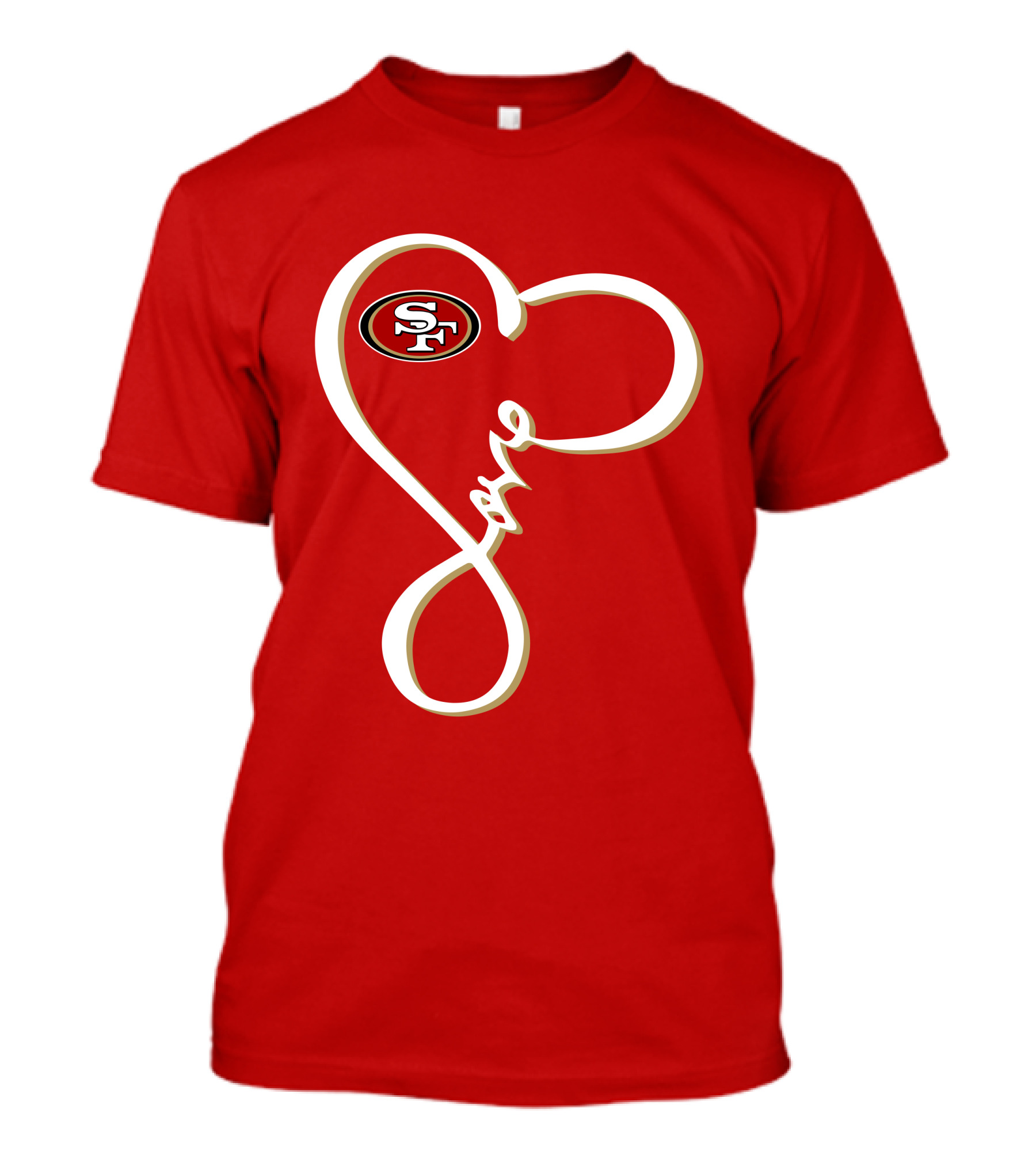 Love San Francisco 49ers Heart SF T-Shirt