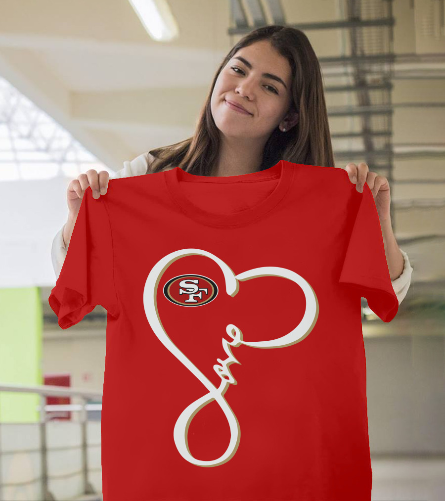Love San Francisco 49ers Heart SF T-Shirt