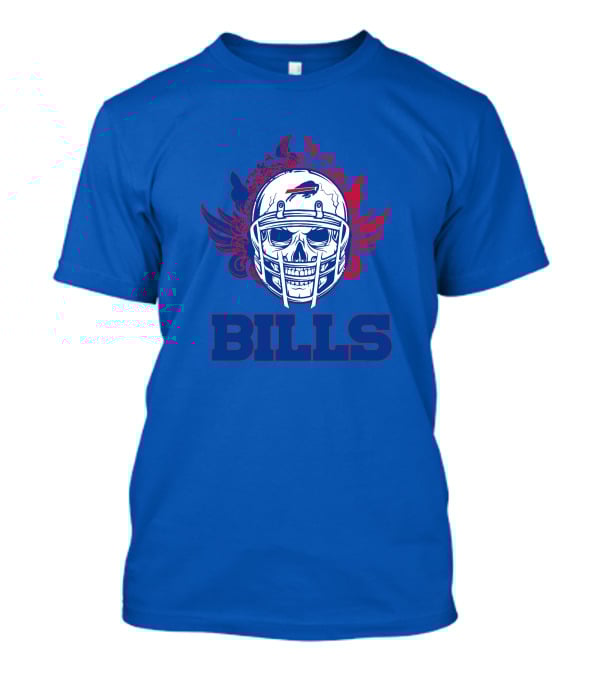 Buffalo Bills Skull Helmet Wings T-Shirt