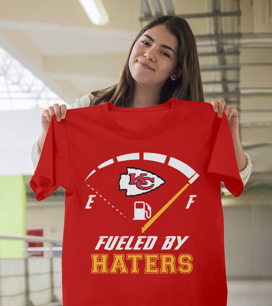 Kansas City Chiefs KC Logo Fueled By Haters Fuel Gauge T-Shirt