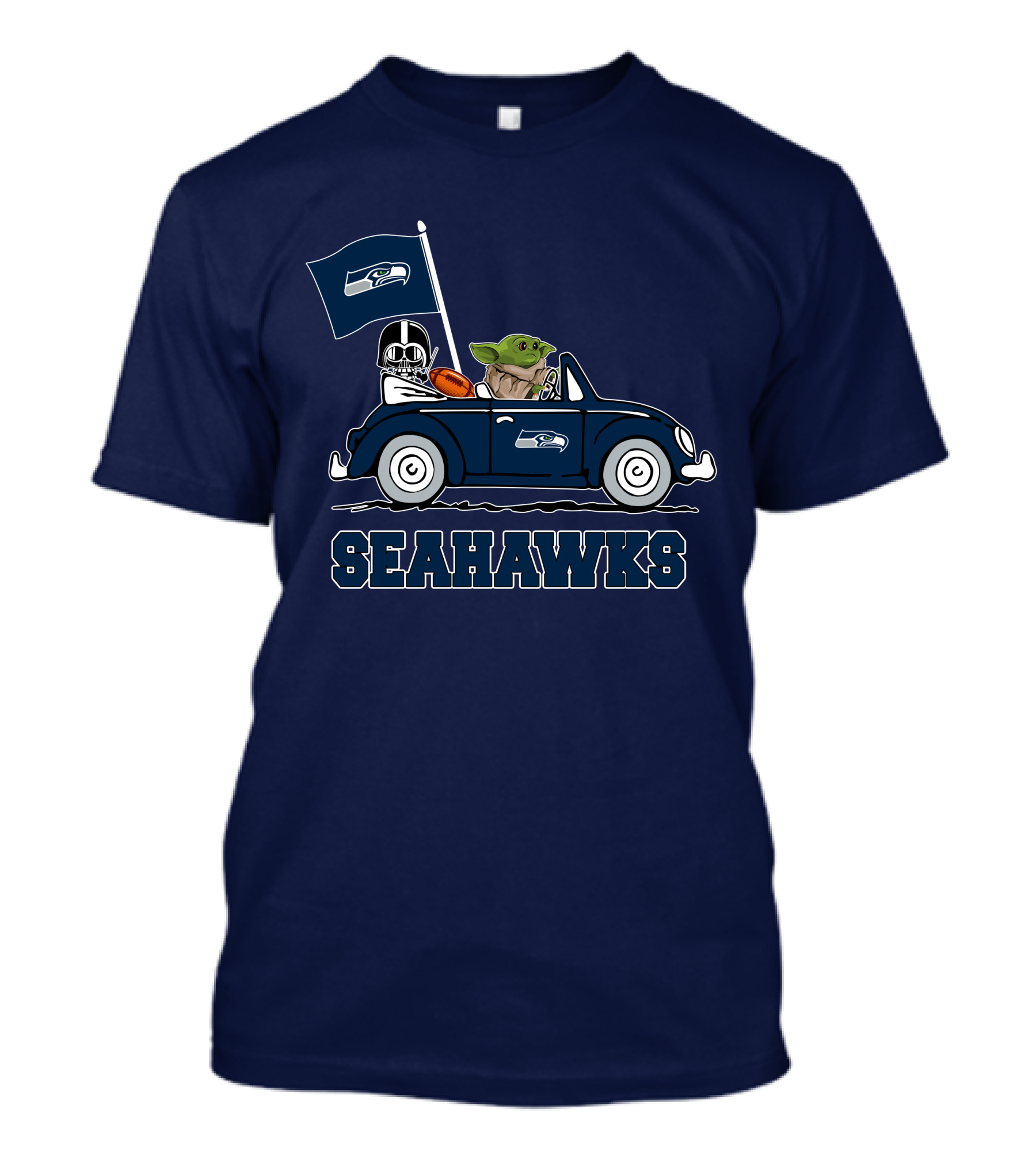 Seahawks Darth Vader Baby Yoda Car Star Wars T-Shirt