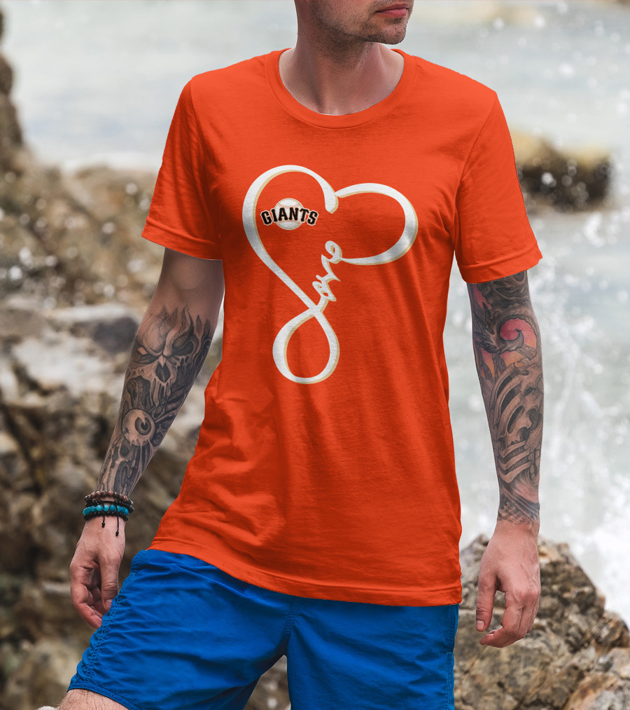 San Francisco Giants Love Heart Script T-Shirt