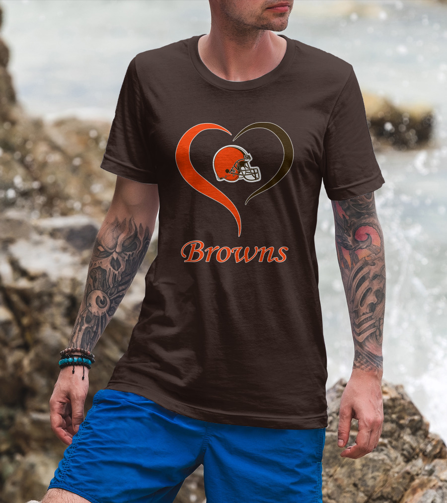 Cleveland Browns Heart Helmet Passion T-Shirt