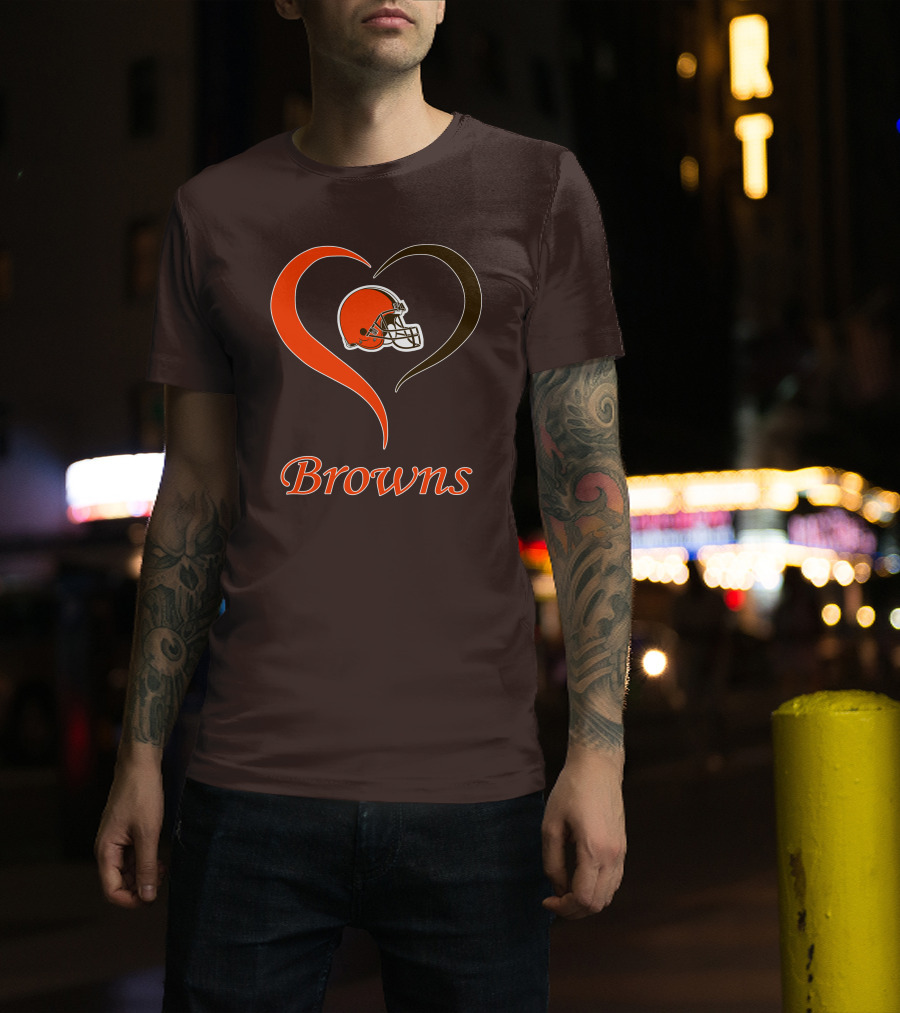Cleveland Browns Heart Helmet Passion T-Shirt