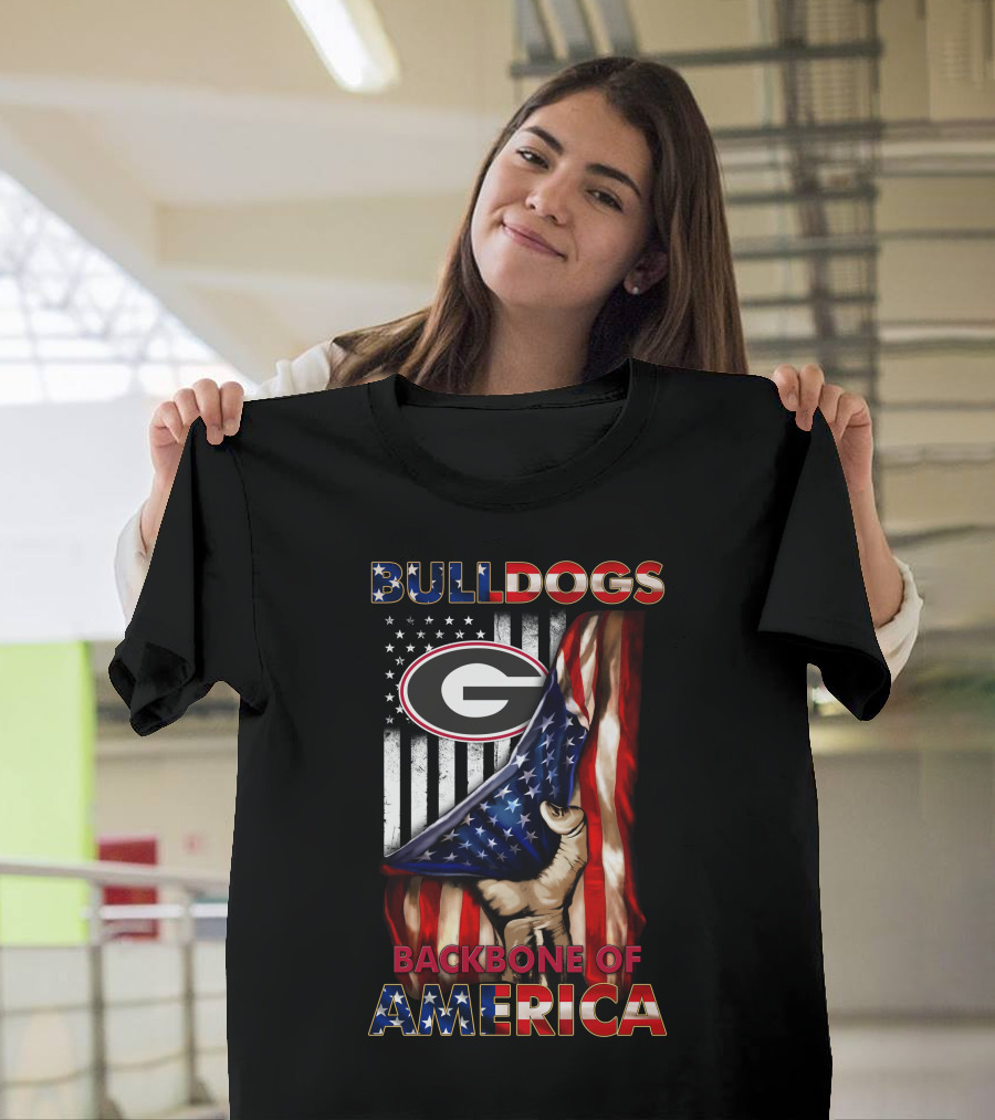 Georgia Bulldogs Backbone Of America Patriotic Usa Flag Edition T-Shirt