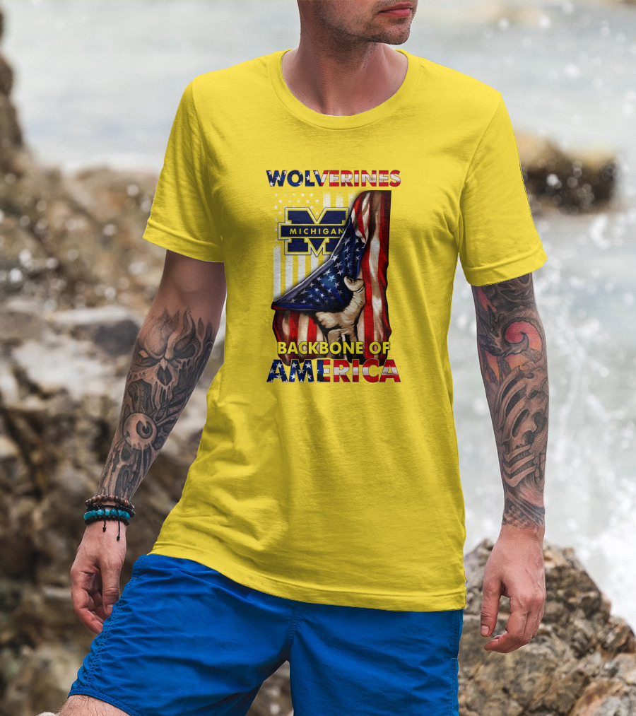 Wolverines Michigan Backbone Of America Stars And Stripes T-Shirt