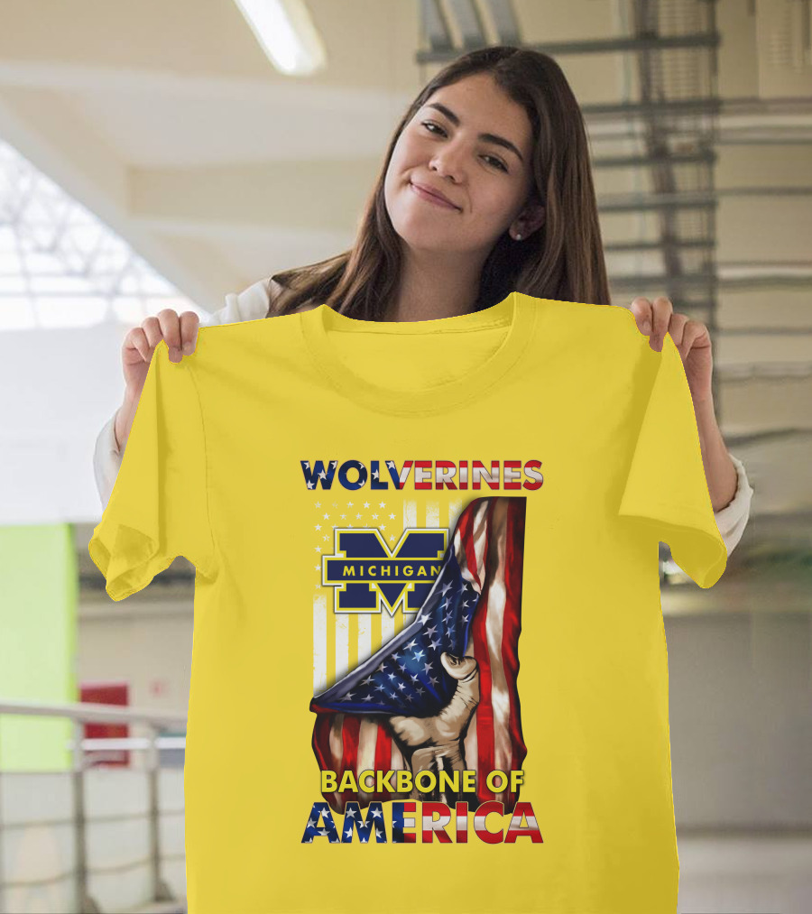 Wolverines Michigan Backbone Of America Stars And Stripes T-Shirt