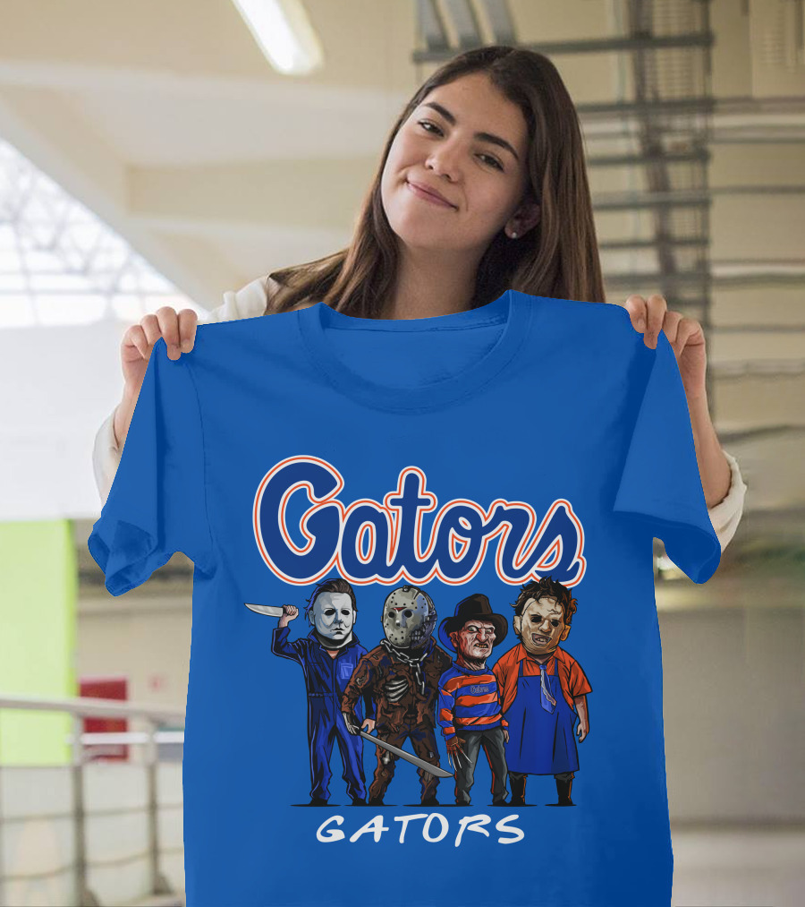 Gators Halloween The Slasher Squad Teams Horror Icons T-Shirt